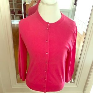 JCREW: Clare Cardigan COLOR:  Fuchsia